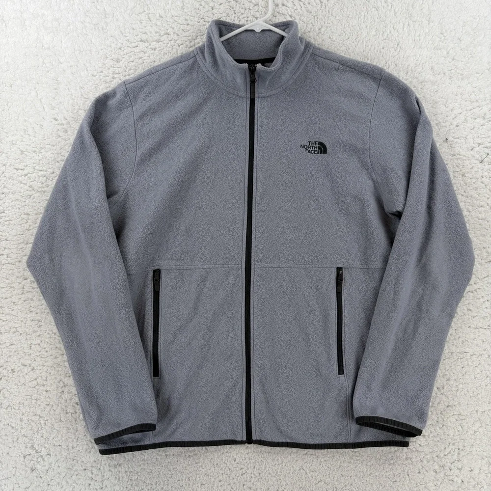 The North Face Jacket Mens Large Gray Fleece Full Zip Outdoor Hiking Casual